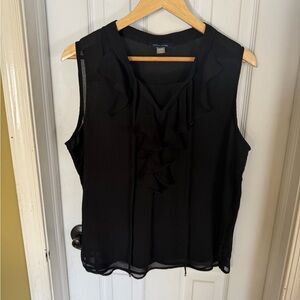 Tommy Hilfiger Black Ruffle Sleeveless Blouse